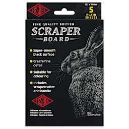 Essdee Black Pre-Inked Scraperboard - Pkg of 5, 4" x 6" - front of packaging