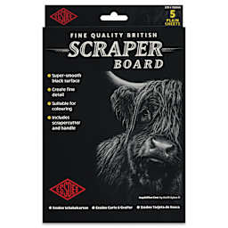 Essdee Black Pre-Inked Scraperboard - Pkg of 5, 6" x 9" - front of packaging