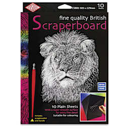 Essdee Black Pre-Inked Scraperboard - Pkg of 10, 9" x 12" - front of packaging