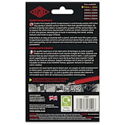 Essdee Black Pre-Inked Scraperboard - Pkg of 10, 4" x 6" - back of packaging