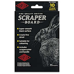 Essdee Black Pre-Inked Scraperboard - Pkg of 10, 4" x 6" - front of packaging