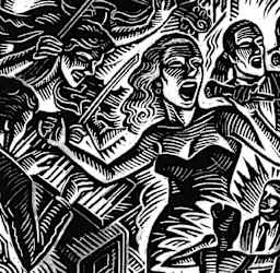 Essdee Scraperboard - finished example, close-up