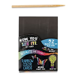 Now You See It Scratch and Reveal Art Paper - Color Splash, Pkg of 52 Cards, front of the packaging
