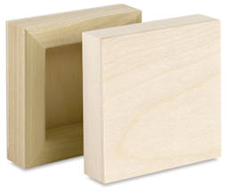 American Easel Wood Painting Panels - 2 3"x3" Economy panels showing front and back