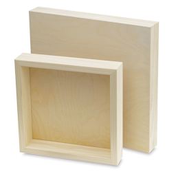 American Easel Wood Painting Panels - Front and back of 2 Deep profile panels shown