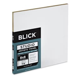 Blick Studio Artists' Panels - Angled view of 3/8" profile panel with label