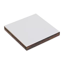 Ampersand Encausticbord Pack - 5" x 5" x 1/8", Flat, Pkg of 4 stacked laying flat