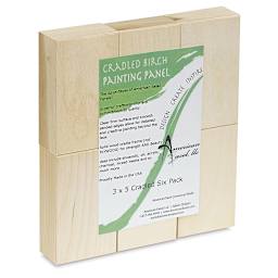 American Easel Painting Panel Pack - 3" x 5" x 1 5/8", Wood, Deep, Pkg of 6