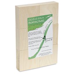 American Easel Painting Panel Pack - 4" x 4" x 1 5/8", Wood, Deep, Pkg of 6