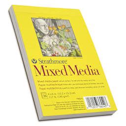 Strathmore 300 Series Tapebound Mini Mixed Media Pad - 4" x 6", side view to show thickness