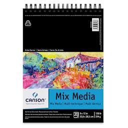 Canson Artist Series Mix Media Pad - Front Cover of 9" x 12" wirebound pad showing label