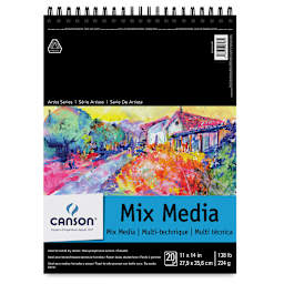 Canson Artist Series Mix Media Pad - Front Cover of 11" x 14" wirebound pad showing label