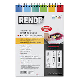 Crescent Rendr Wirebound Sketchbook - 9" x 12-1/2", front cover