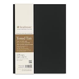 Strathmore Hardbound Toned Sketch Journal - Front view of cover of Toned Tan Journal with label
