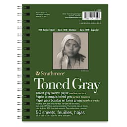 Strathmore 400 Series Recycled Toned Sketch Pad, Cool Gray, 50 sheets, 9" x 12"