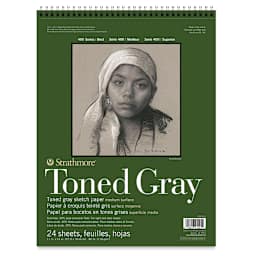 Strathmore 400 Series Recycled Toned Sketch Pad - 11'' x 14'', 24 Sheets, Cool Gray