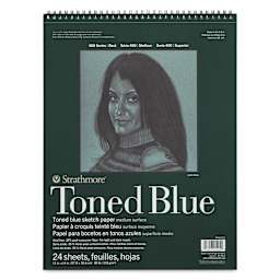 Strathmore 400 Series Recycled Toned Sketch Pad - 11" x 14", 24 Sheets, Steel Blue (Cover)
