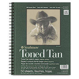 Strathmore 400 Series Recycled Toned Sketch Pad, Warm Tan, 50 sheets, 9" x 12"