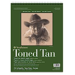 Strathmore 400 Series Recycled Toned Sketch Pad - 11'' x 14'', 24 Sheets, Warm Tan