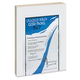 American Easel Gessoed Wood Painting Panel - 5" x 7", 7/8" Cradle