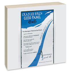 American Easel Gessoed Wood Painting Panel - 6" x 6", 7/8" Cradle