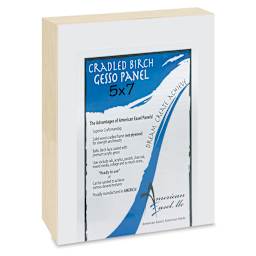 American Easel Gessoed Wood Painting Panel - 5" x 7", 1-5/8" Deep Cradle