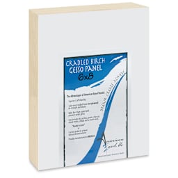 American Easel Gessoed Wood Painting Panel - 6" x 8", 1-/58" Deep Cradle