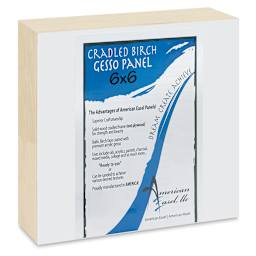 American Easel Gessoed Wood Painting Panel - 6" x 6", 1-5/8" Deep Cradle