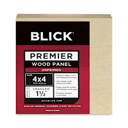 Blick Premier Wood Panel - 4'' x 4'', 1-1/2'' Gallery Profile, Cradled (front)