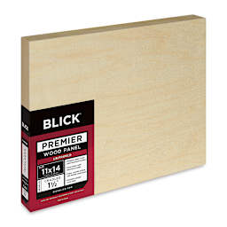 Blick Premier Wood Panel - 11'' x 14'', 1-1/2'' Gallery Profile, Cradled (side view)