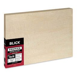 Blick Premier Wood Panel - 12'' x 18'', 1-1/2'' Gallery Profile, Cradled (side view)