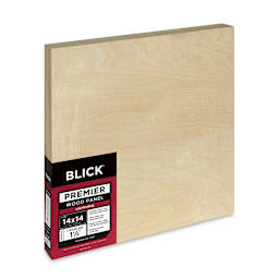 Blick Premier Wood Panel - 14'' x 14'', 1-1/2'' Gallery Profile, Cradled (side view)