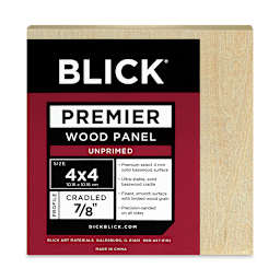 Blick Premier Wood Panel - 4'' x 4'', 7/8'' Traditional Profile, Cradled (front)
