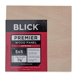 Blick Premier Wood Panel - 5'' x 5'', 7/8'' Traditional Profile, Cradled (front)