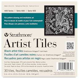 Strathmore 400 Series Sketch Artist Tiles - Front of Black 30 pc Tile sheet notebook
