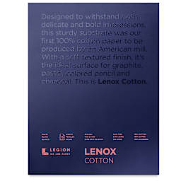 Legion Lenox Cotton Drawing Pad - 11" x 14", 15 Sheets