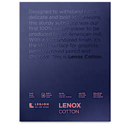 Legion Lenox 100 Cotton Drawing Pads - Top cover of Drawing pad