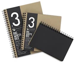 Big White Bee Black Charcoal Paper Sketchbook