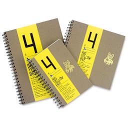 Big Yellow Bee Co-Mo Sketchbooks - Top view of various sizes of Sketchbooks
