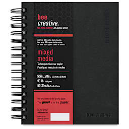 Bee Creative Mixed Media Book - 8" x 5.5", 50 sheets, 93 lb