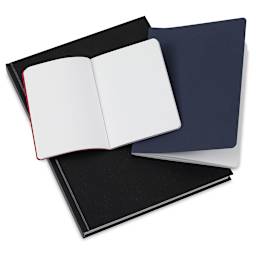 Pro Art Hardbound Sketchbooks - Components of 3 pc Set stacked with smallest sketchbook open