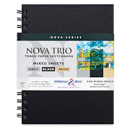 Stillman & Birn Nova Trio Series Toned Spiralbound Sketchbook - 8" x 6", 17 pages of each color