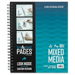 Grumbacher Mixed Media In & Out Pad - 9" x 12", 60 sheets (Front cover with label)
