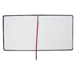 Hahnemühle Akademie Aquarell Watercolor Book - 5-1/2" x 5-1/2" open showing red ribbon bookmark