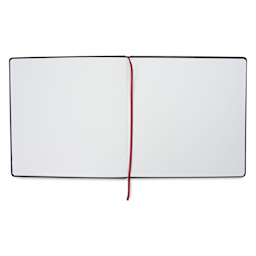Hahnemühle Akademie Aquarell Watercolor Book - 7-1/2" x 7-1/2" open showing red ribbon bookmark