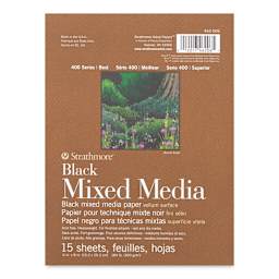 Strathmore 400 Series Black Mixed Media Pad - 6" x 8", 15 Sheets