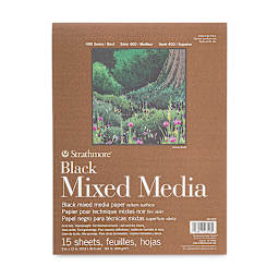 Strathmore 400 Series Black Mixed Media Pad - 9" x 12, 15 Sheets