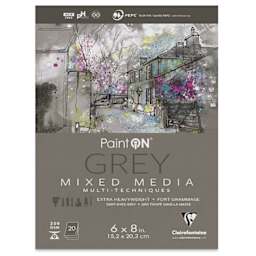 Clairefontaine PaintOn Mixed Media Pad - Grey, 6" x 8", 20 Sheets