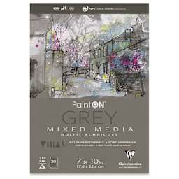 Clairefontaine PaintOn Mixed Media Pad - Grey, 7" x 10", 20 Sheets