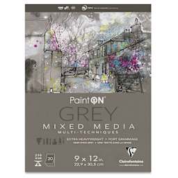 Clairefontaine PaintOn Mixed Media Pad - Grey, 9" x 12", 20 Sheets